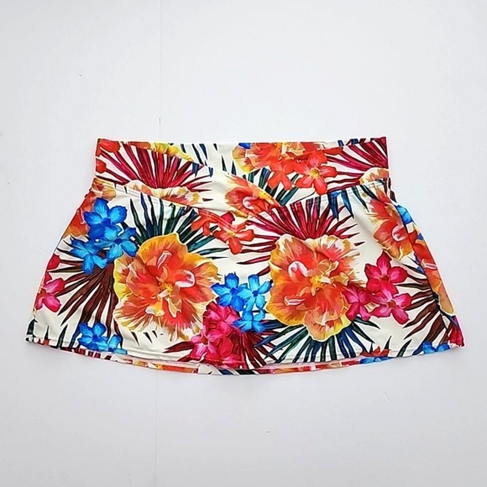 Sunsets Separates Fiji Multi Colour Tropical Floral Bikini Bottom Swim Skirt L